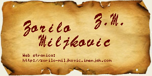 Zorilo Miljković vizit kartica